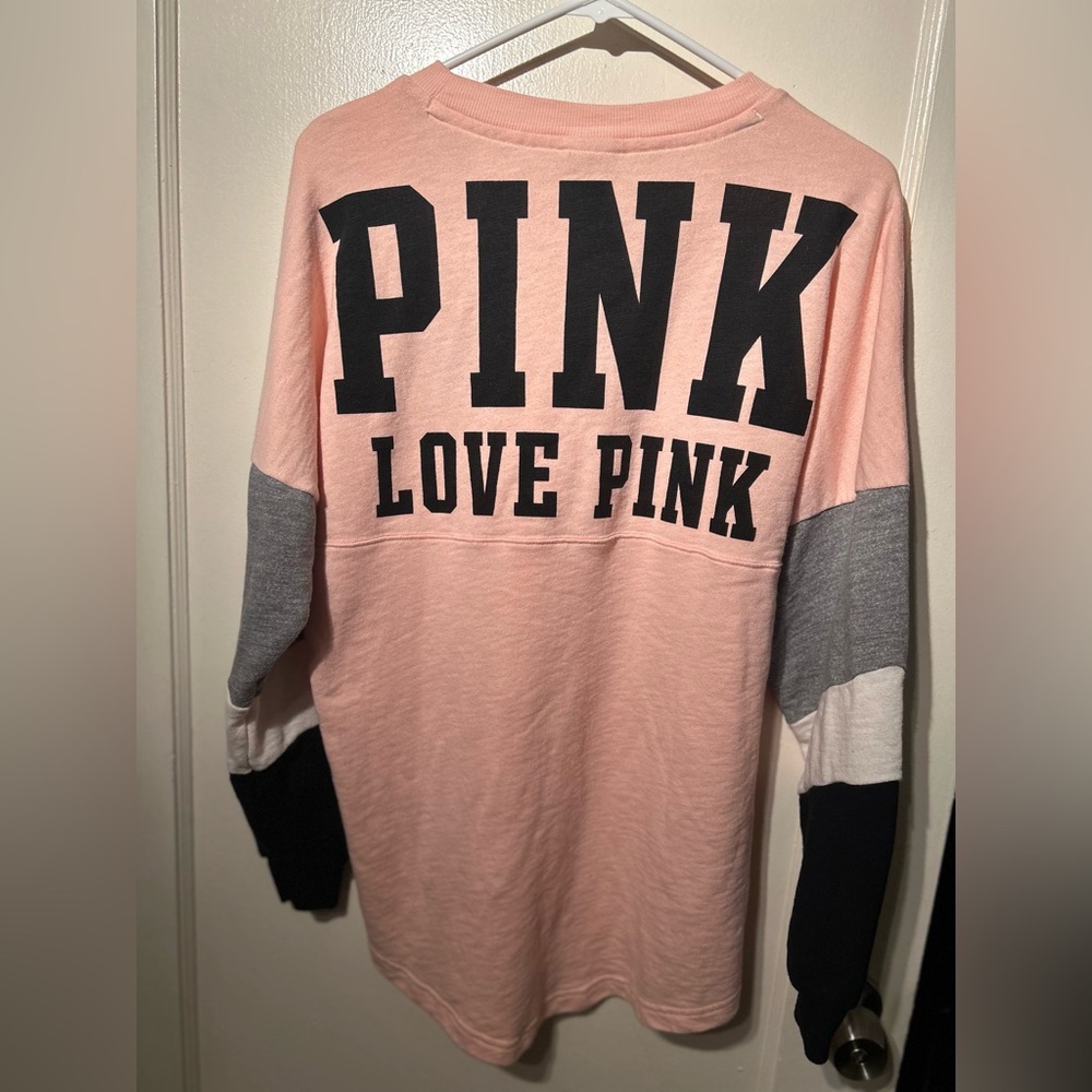 PINK varsity crew neck sweatshirt